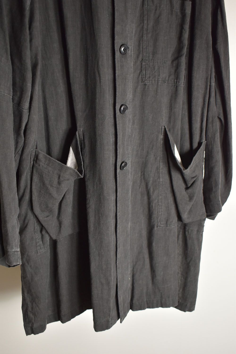 Pigmented Viera Shop Coat"Charcoal" / 顔料刷りビエラショップコート"チャコール"