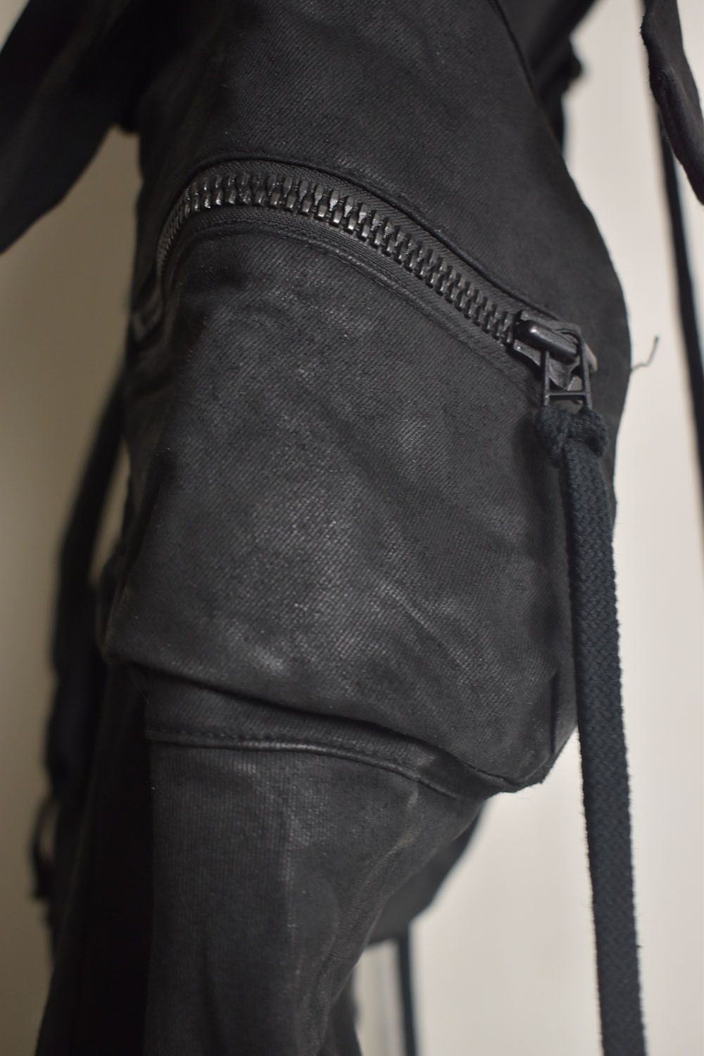 Product Coated Suspenders Cargo Jog Pants "Black" / 製品コーティングサスペンダーベルトカーゴジョグパンツ"ブラック"
