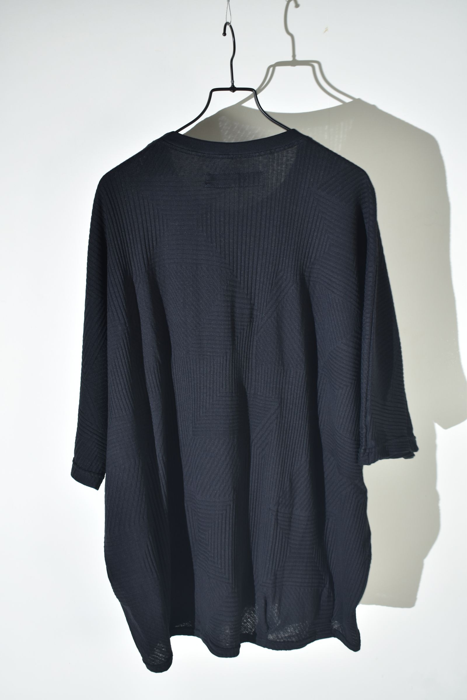 Deformed Stripe Pattern Dolman Tee "Black " /ディフォルメドストライプパターンドルマンTee"ブラック"