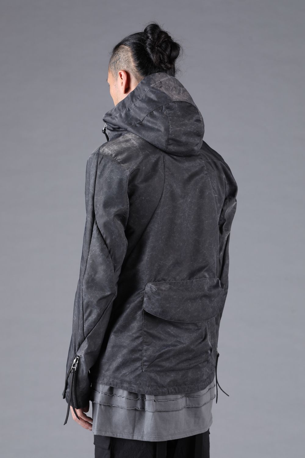 Pigment Coated Washer Nylon Hooded Jacket"Black" / 顔料コーティングワッシャーナイロンフーデットジャケット"ブラック"