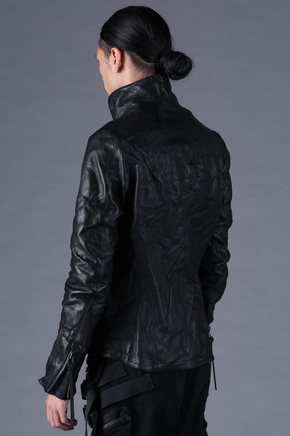 《2027SS先行予約分》Horse Leather High-Neck Jacket"Black" / ホースレザーハイネックジャケット"ブラック"