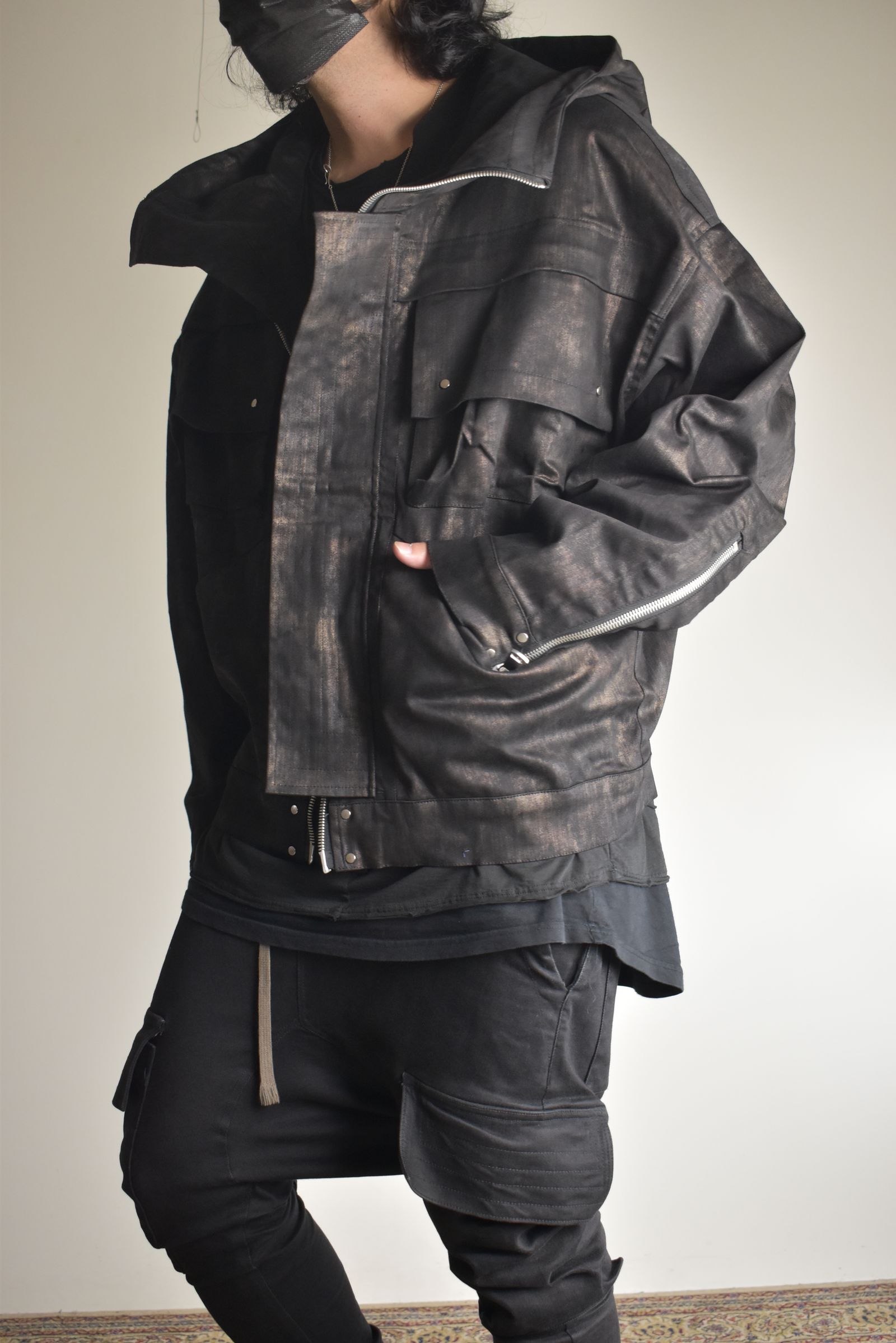 Metal Steam Camouflage Hooded Blouson"Black × Brown" / メタルスチームカモフラージュ フーデッドブルゾン"ブラック×ブラウン"