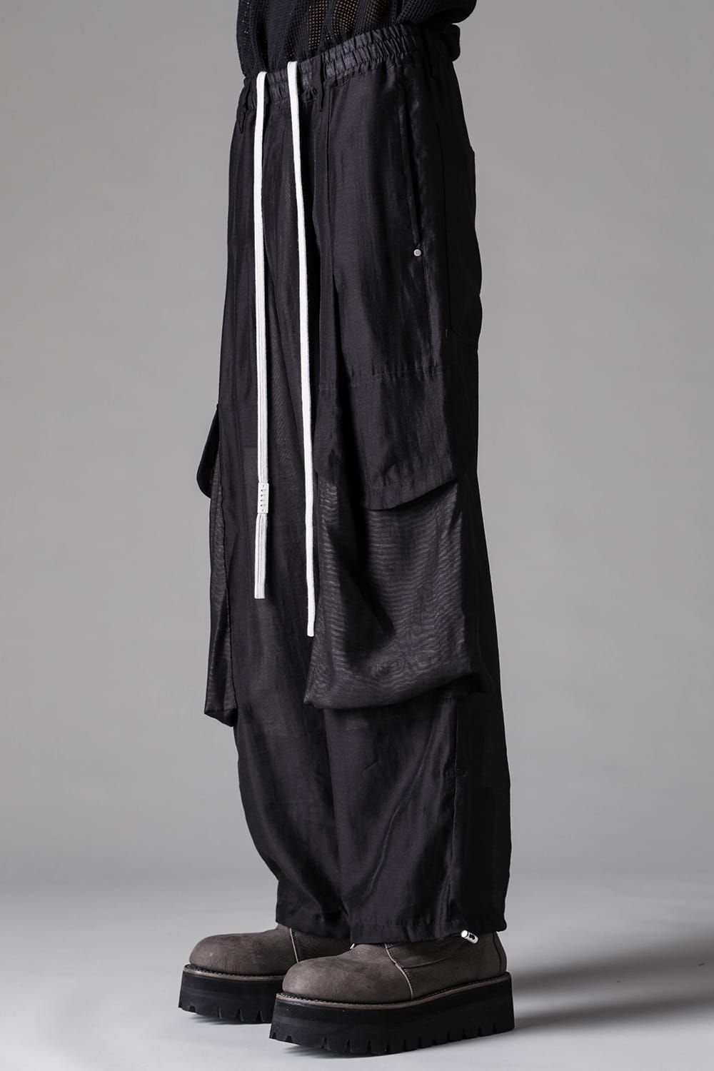 《2027SS先行予約》Cargo Tuck Wide Pants"Black " / カーゴタックワイドパンツ"ブラック"