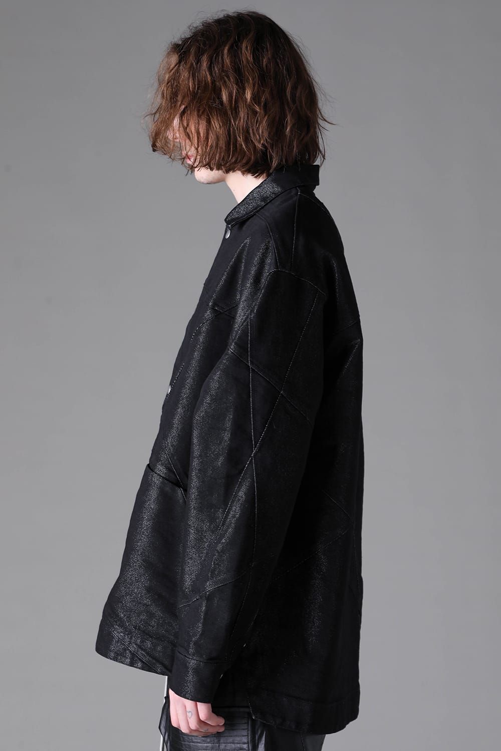《2026AW先行予約》Random Panelled Denim Shirts "Balck × Silver" /  ランダムパネルデニムシャツ"ブラック×シルバー"