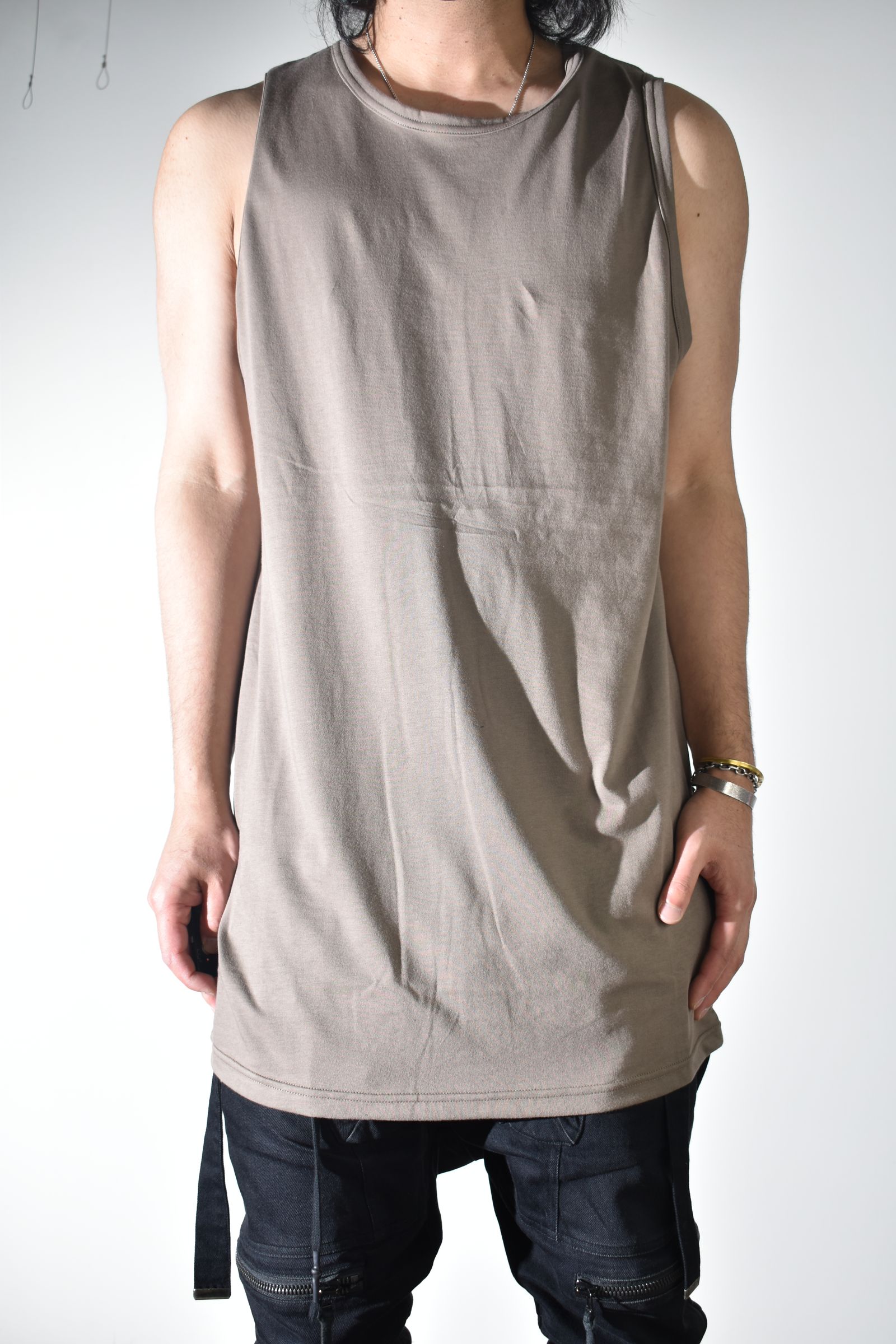 Long Tank Top"G.Brown"/ロングタンクトップ"グレーブラウン"