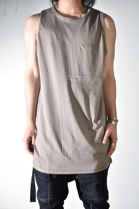Long Tank Top"G.Brown"/ロングタンクトップ"グレーブラウン"