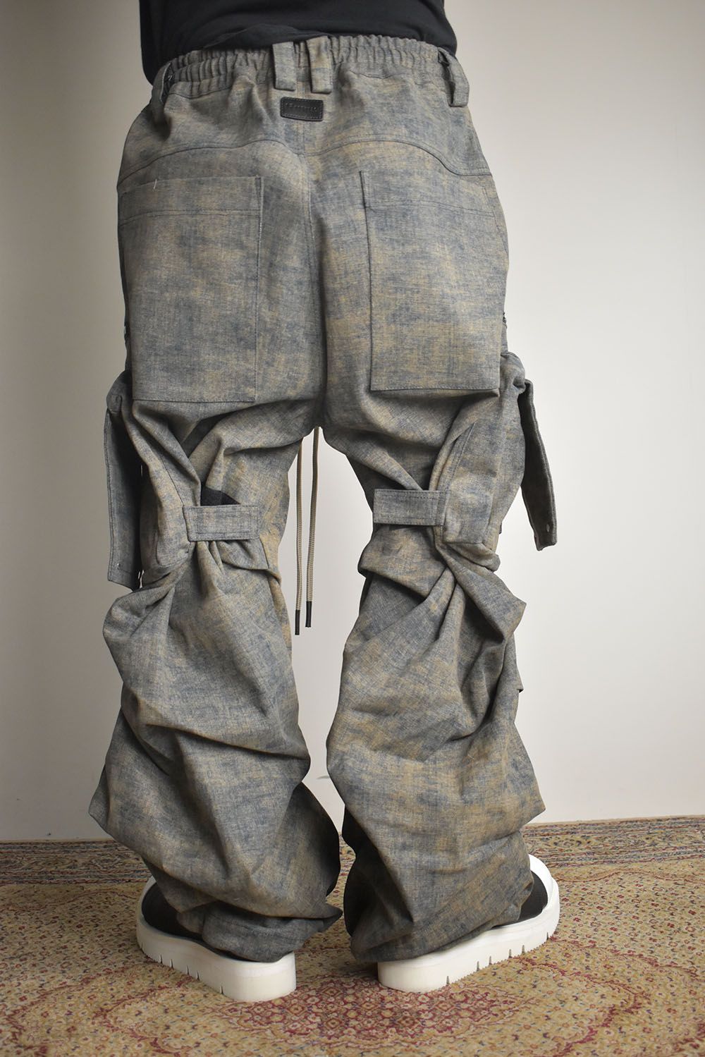 Blended Shades Denim Cargo Tuck Wide Pants"Steel Blue"/ ブレンデッドシェイドデニムカーゴタックワイドパンツ"スティールブルー"