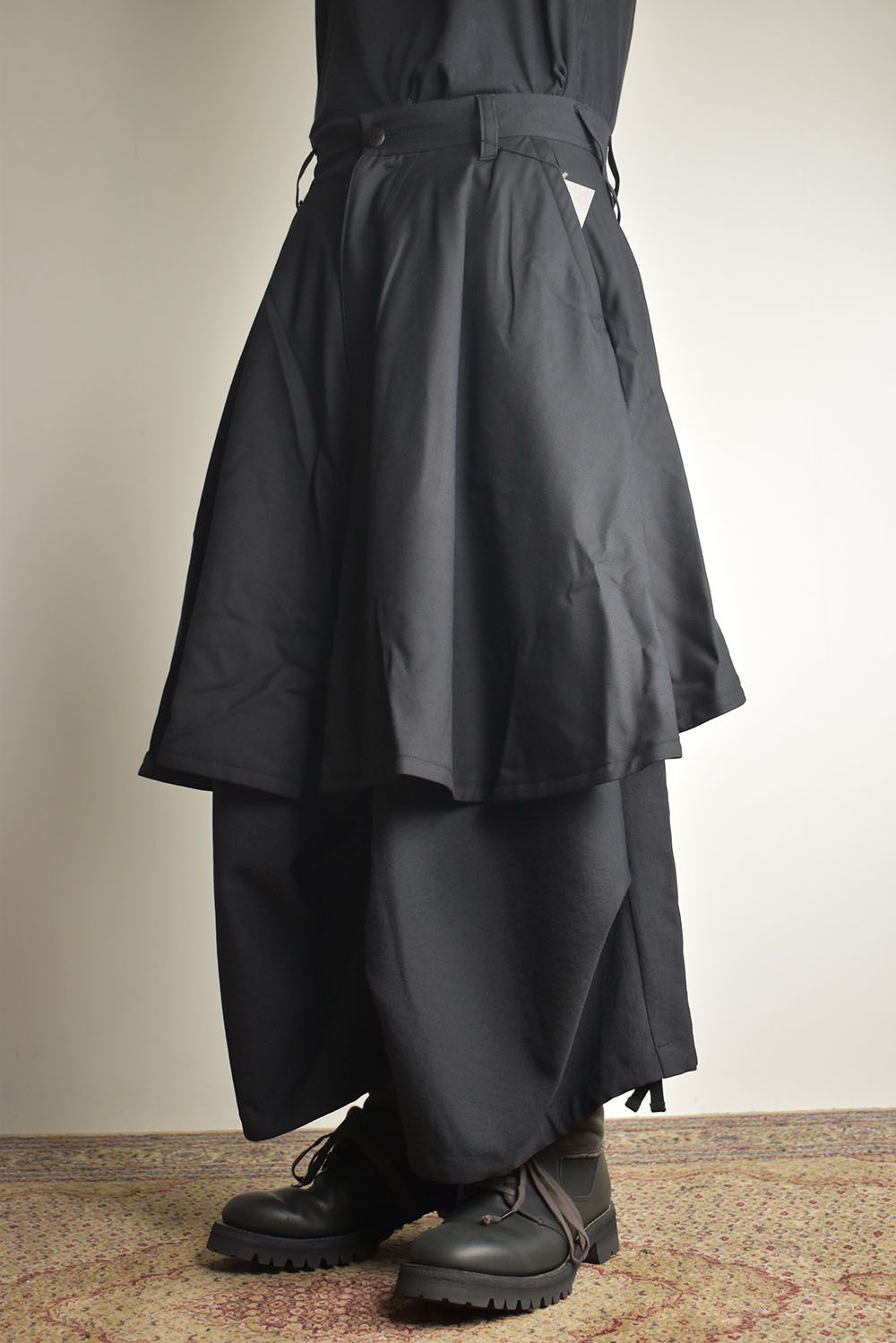Layerd Super Wide Sarouel"Black" / レイヤードスーパーワイドサルエル"ブラック"