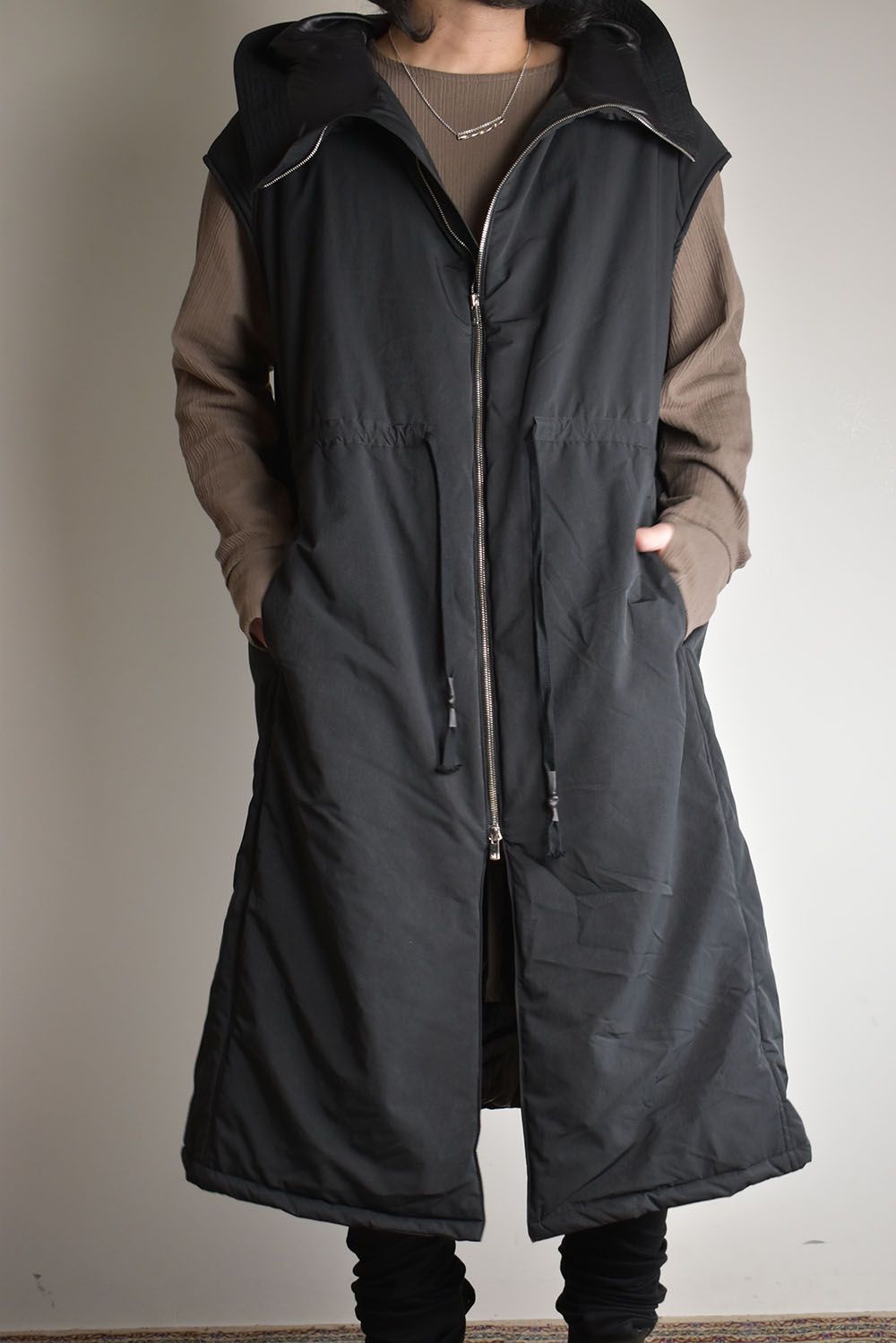 Chill Buster Sleeve Less Long Parka"Black"/チルバスタースリーブレスロングパーカー"ブラック"