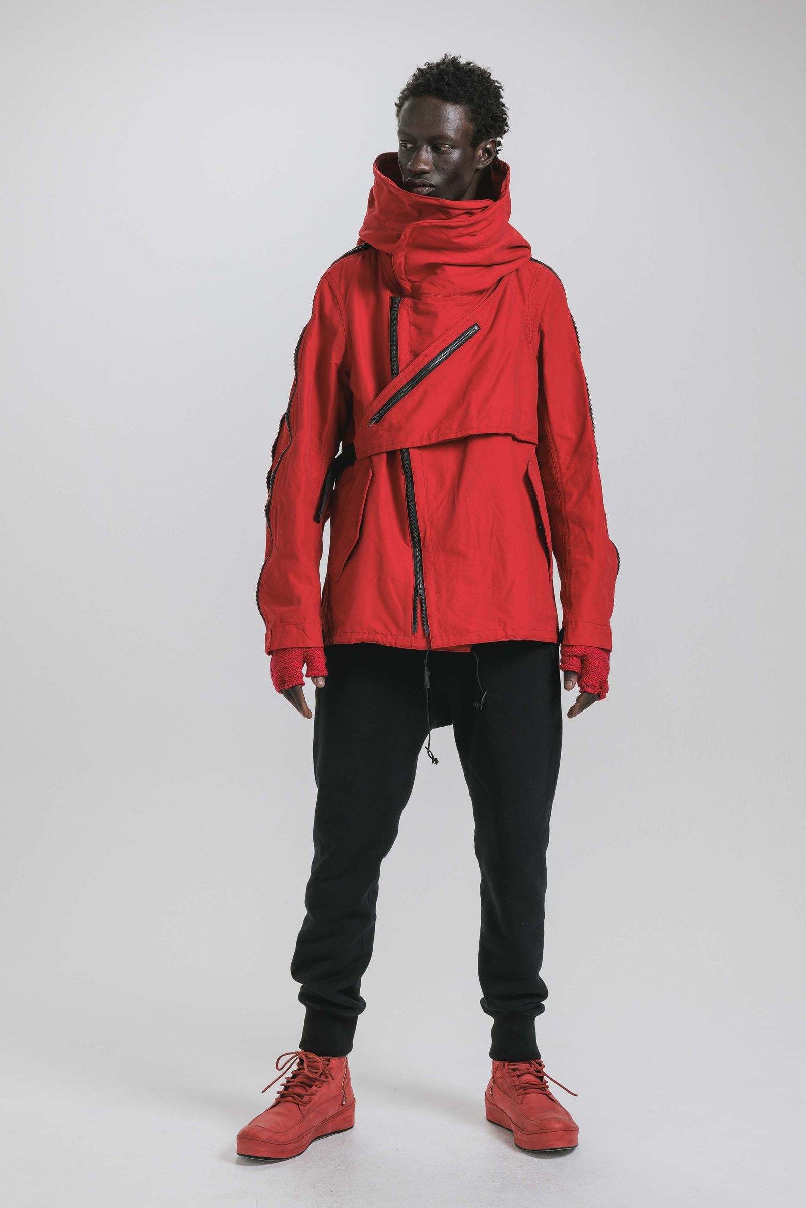 Multi Zip Short Mods Coat"Red" / マルチジップショートモッズコート"レッド"