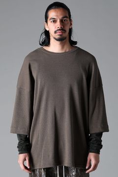 《2025AW先行予約》Layered Crew Neck Top"Black / Beige /Khaki /Grey /D.Grey" / レイヤードクルーネックトップ"ブラック/ベージュ/カーキ/グレー/ダークグレー"