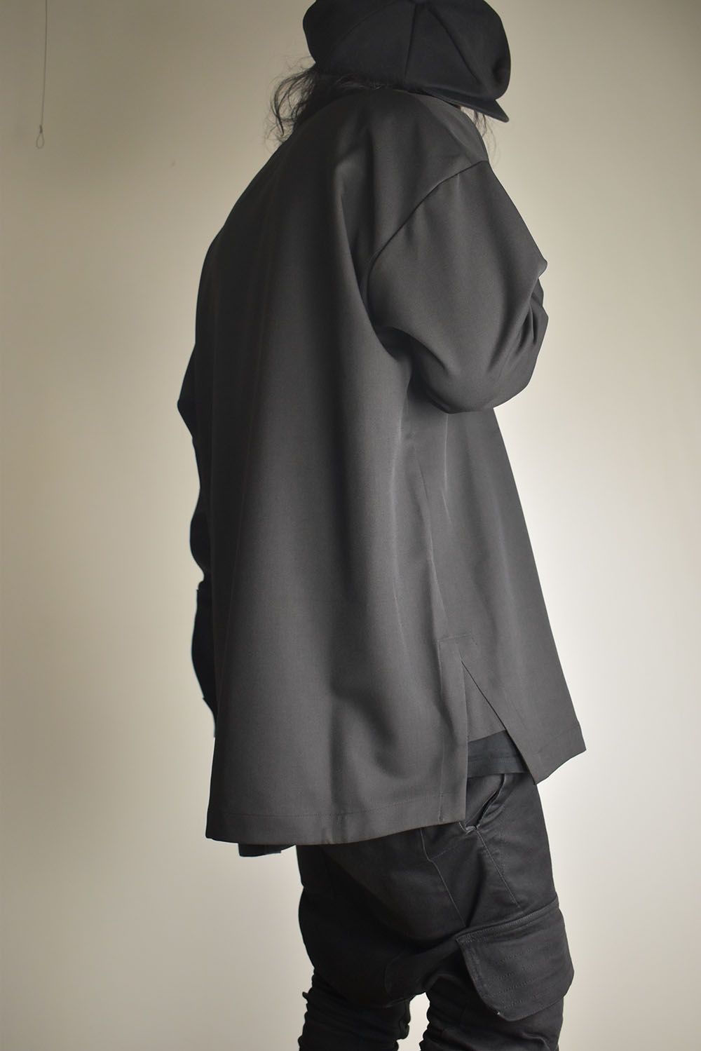 Collarless Top"Black" / カラーレストップ"ブラック"