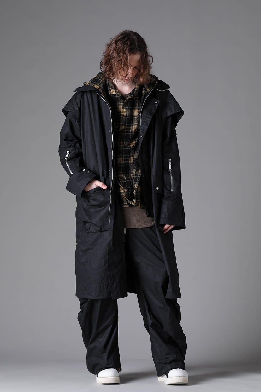 《2026AW先行予約》Layerd Stand Collar Coat"Black" /  レイヤードスタンドカラーコート"ブラック"
