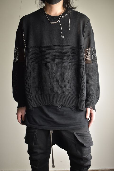 Crash Summer Knit"Black" / クラッシュサマーニット"ブラック"