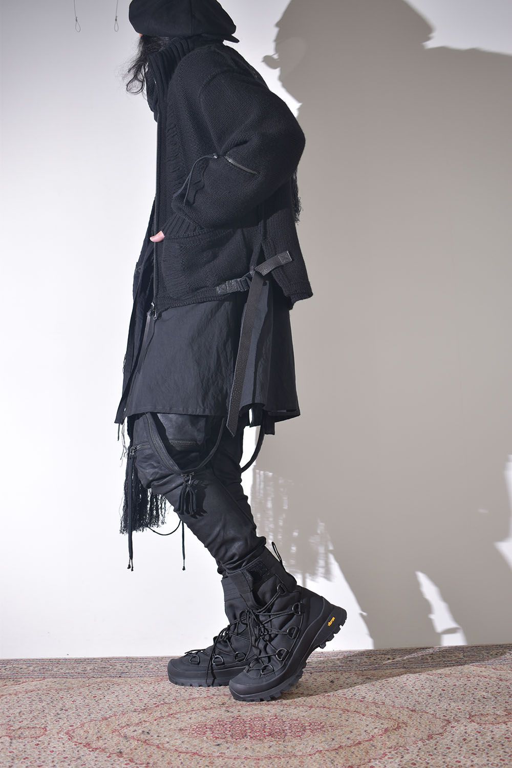 冬のニットジャケットスタイル