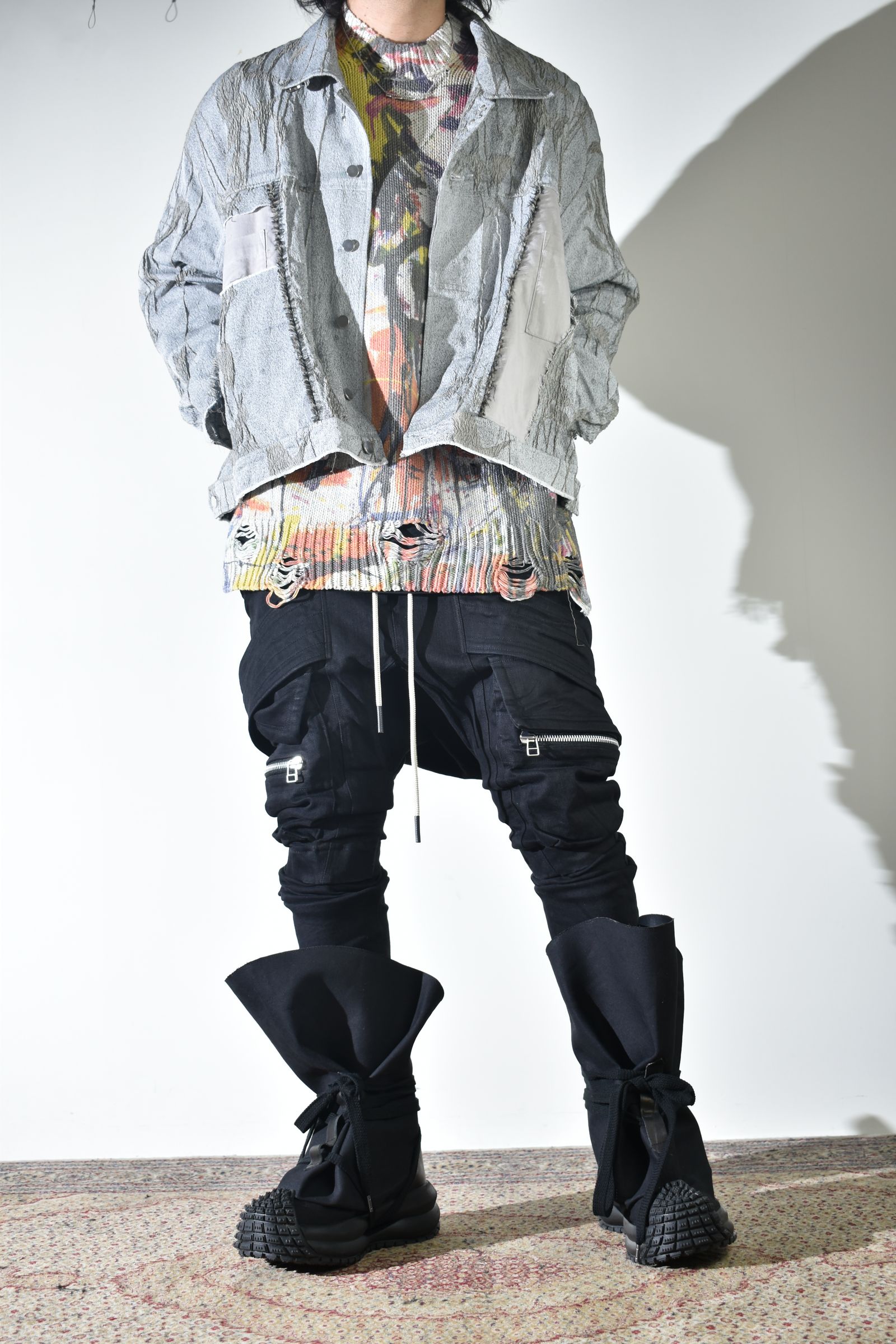 サルエルスキニーも合うサックブーツ