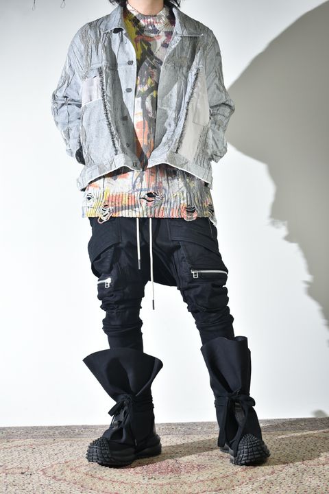 サルエルスキニーも合うサックブーツ