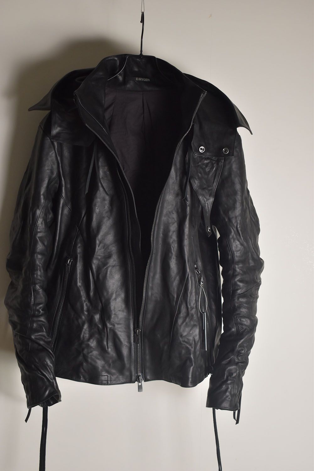 Horse Leather Hood Attachd Jacket "Black" / ホースレザーフードアタッチドジャケット"ブラック"