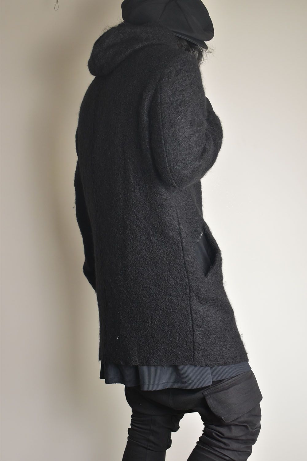 Mohair Knit Zip Hoodie "Black" / モヘアニットジップフーディ"ブラック"