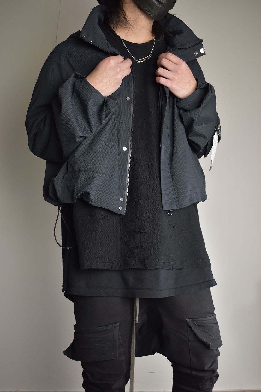 Cropped Hood Blouson"Black" / クロップドフードブルゾン"ブラック"