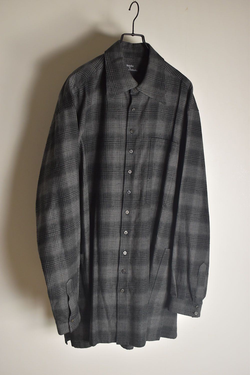 Over Sized Check Shirts"Grey" / オーバーサイズドチェックシャツ"グレー"