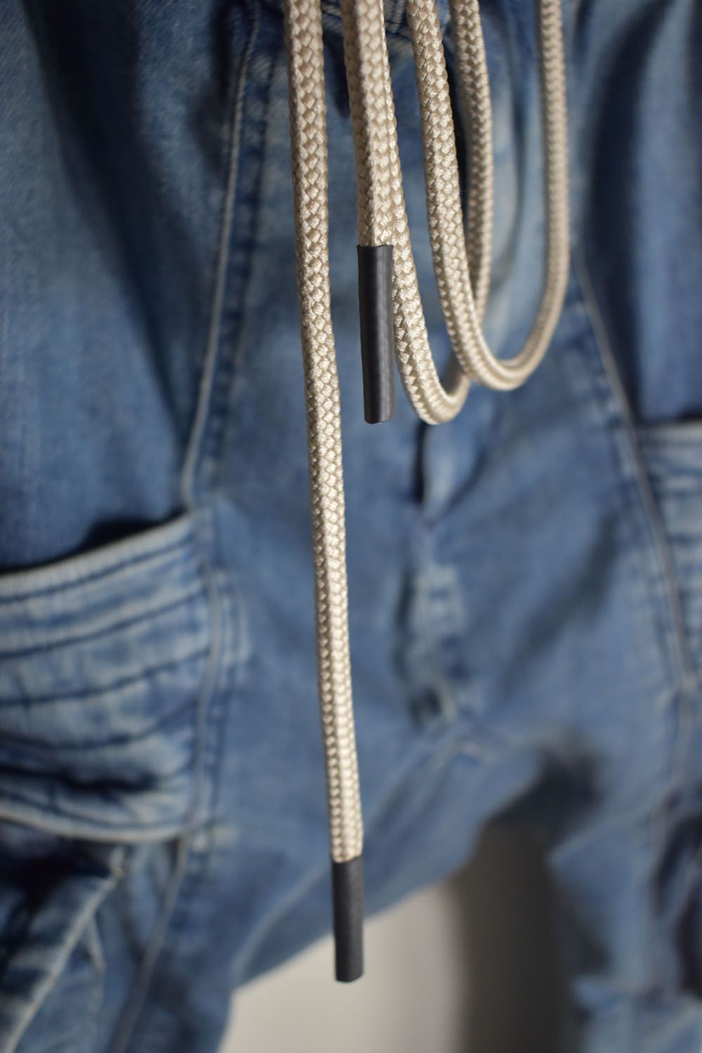 Denim Cargo Sarouel Skinny"Damage Black/Indigo Blue"/デニムカーゴサルエルスキニー"ダメージブラック/インディゴブルー"