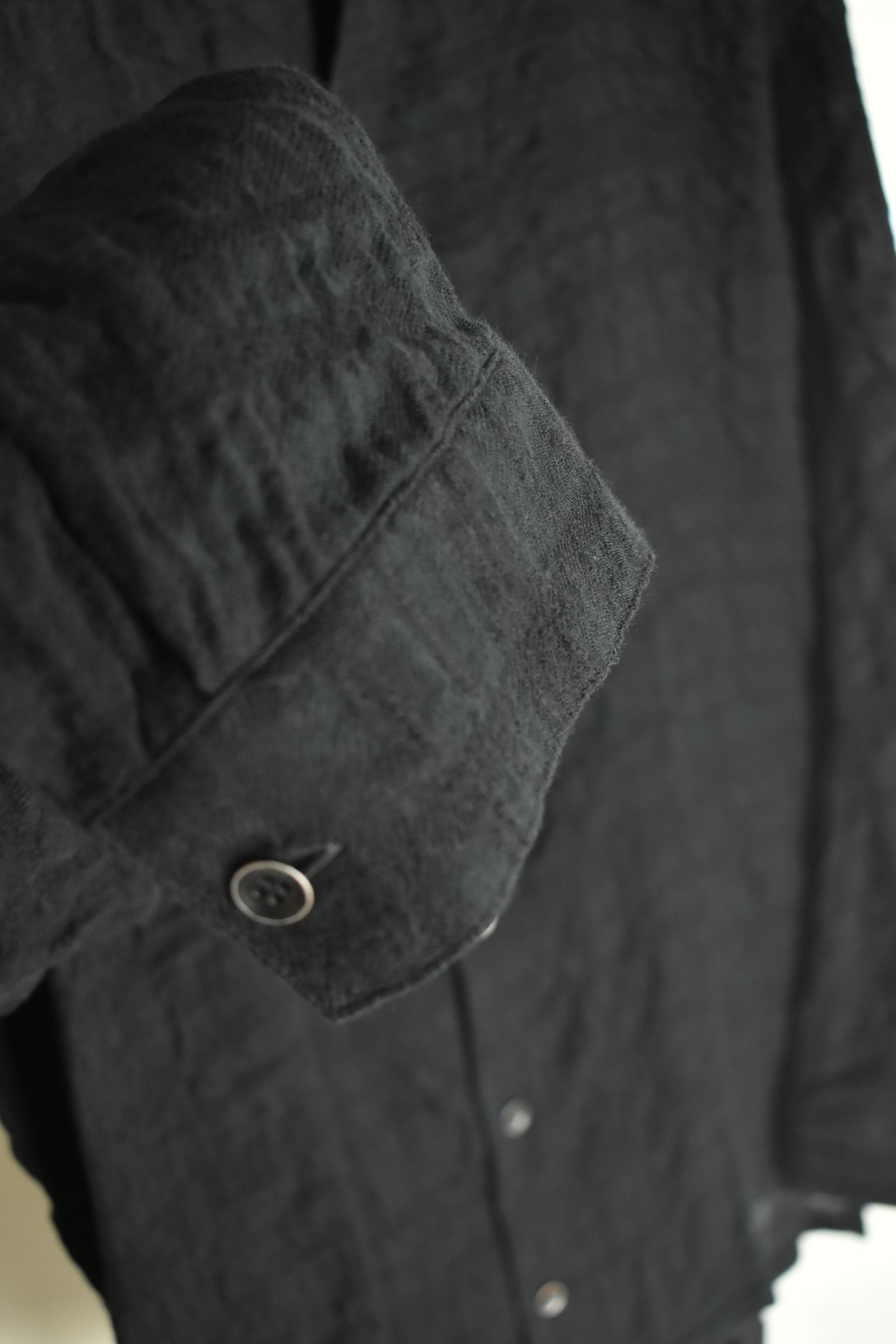 Shadow Check Shawl Collar Shirt"Black" / シャドウチェックショールカラーシャツ"ブラック"