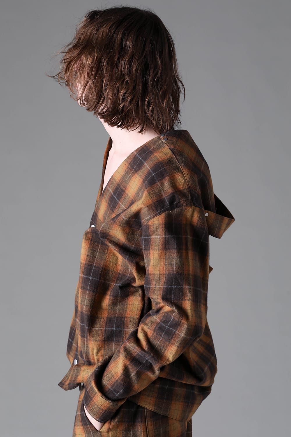 《2026AW先行予約》Plaid Cardigan Shirts""Soft Greige / Black Camel / Warm Brown" " / プレイドカーディガンシャツ"ソフトグレージュ/ブラックキャメル/ウォームブラウン"