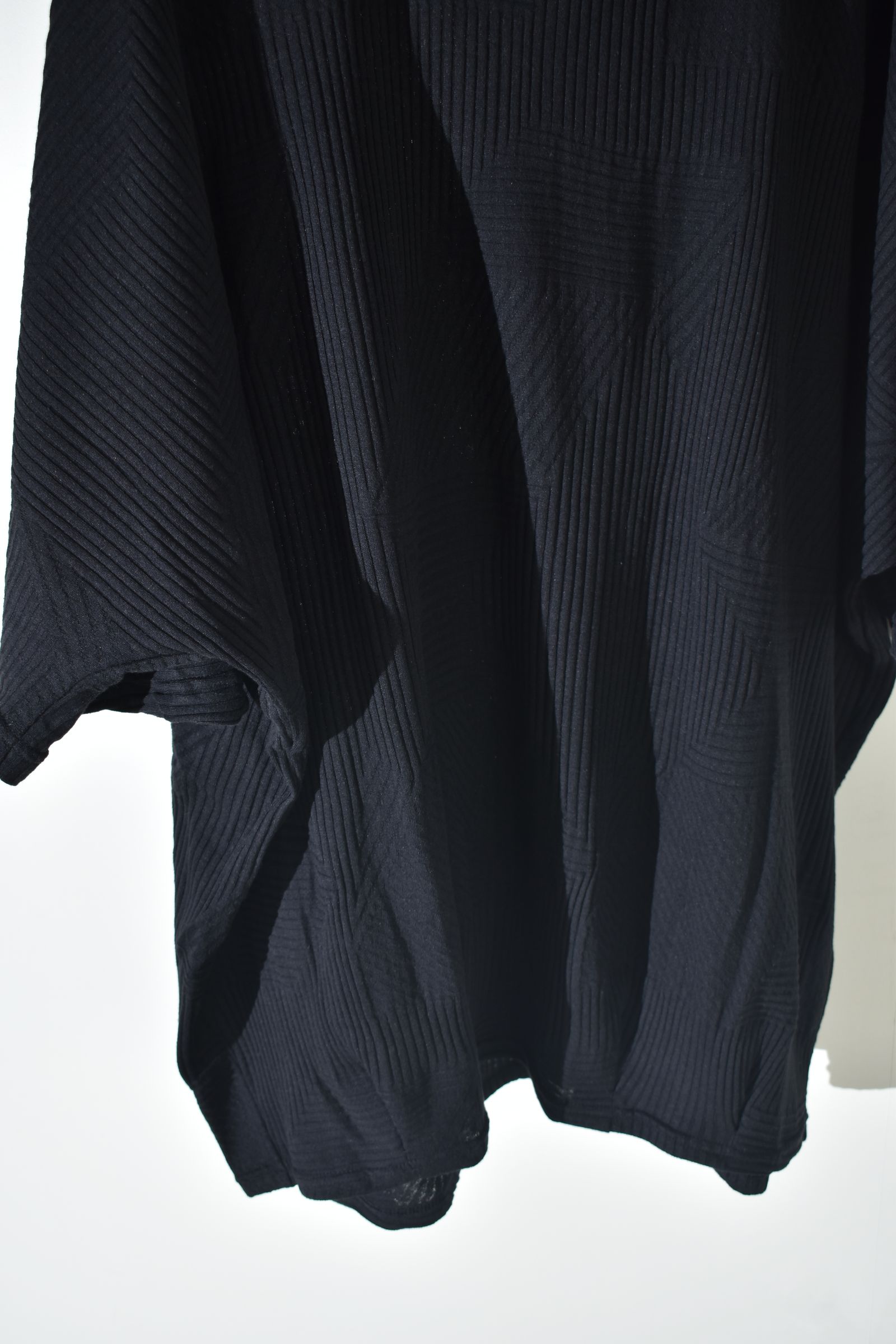 Deformed Stripe Pattern Dolman Tee "Black " /ディフォルメドストライプパターンドルマンTee"ブラック"