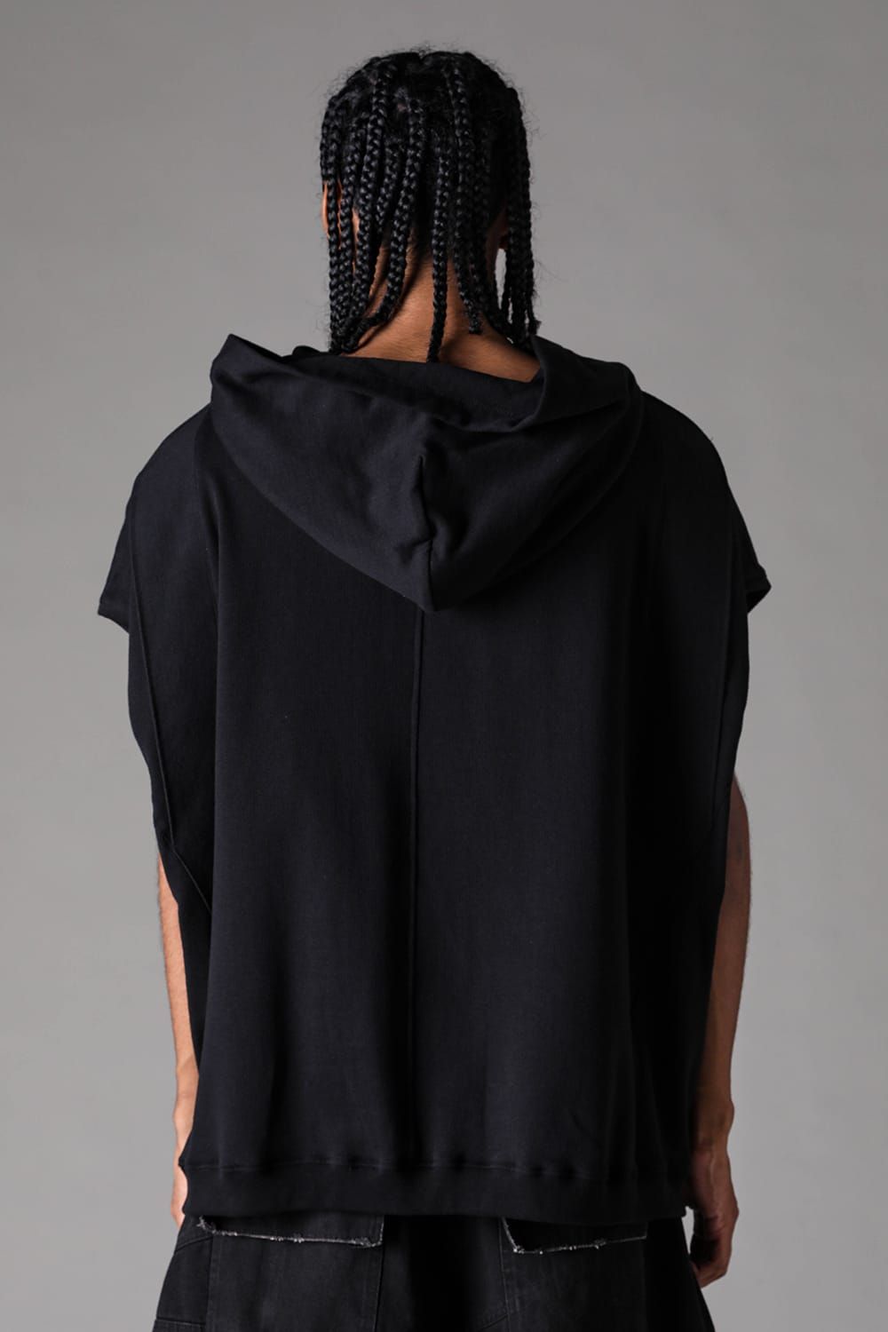 《2027SS先行予約》Lightweight French Terry Sleeve Less Hoodie "Black" / ミニ裏毛スリーブレスフーディ"ブラック"