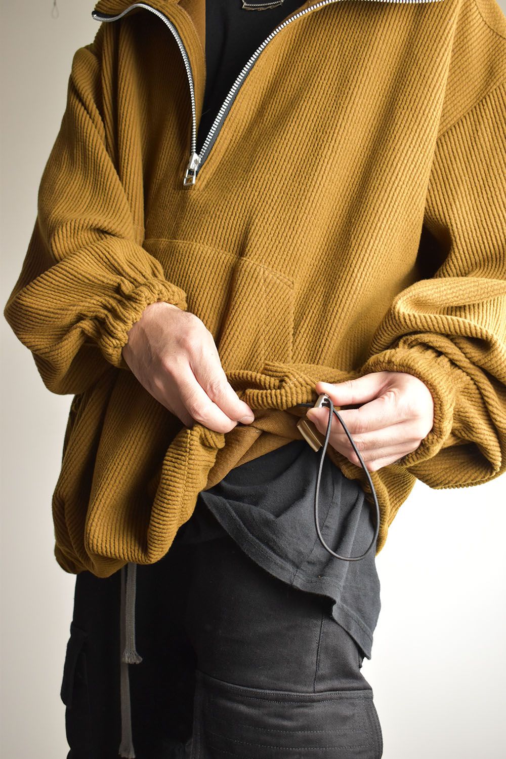 Kint Corduroy Hoodie"Camel" / ニットコーデュロイフーディ"キャメル"