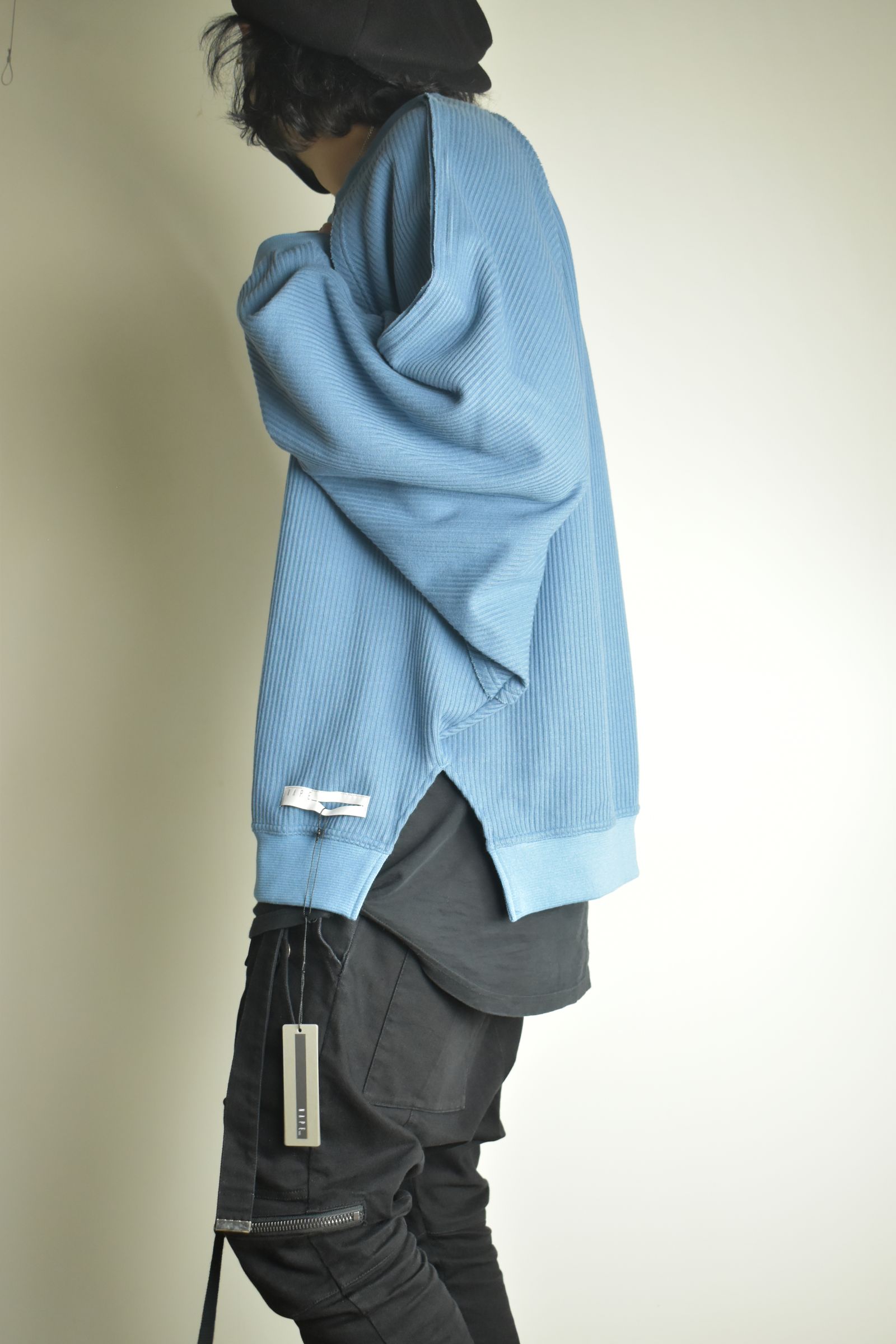 Rail Knit Dolman Sleeve"Blue" / レールニットドルマンスリーブ"ブルー"