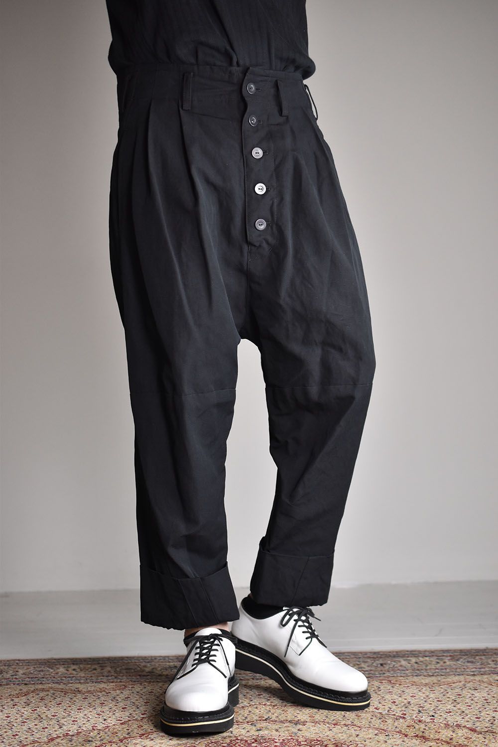 Drop Crotch 2Tuck  Pants"Black"/ドロップクロッチ2タックパンツ"ブラック"