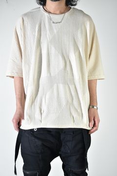 Deformed Stripe Pattern Dolman Tee "Cream" /ディフォルメドストライプパターンドルマンTee"クリーム"