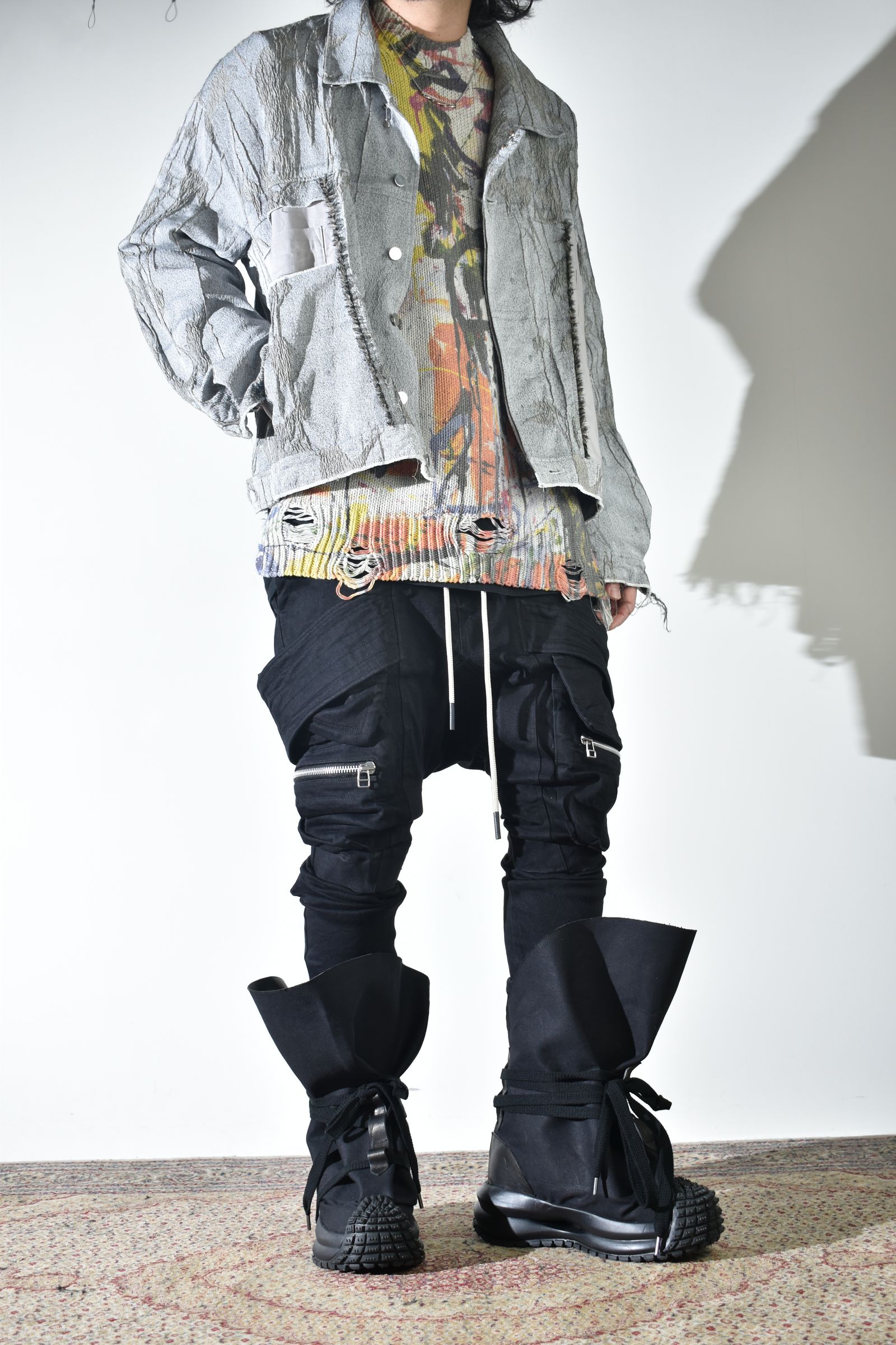 サルエルスキニーも合うサックブーツ