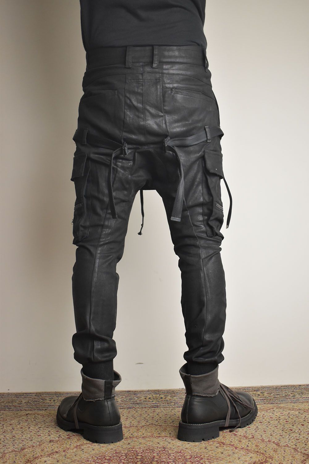 Product Coating Bag Attached Cargo Jogging Pants"Black" / 製品コーティングバッグアタッチドカーゴジョグパンツ"ブラック"