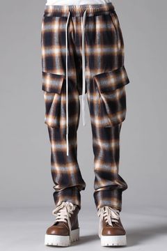 《2026AW先行予約》Plaid Cargo Flare Pants"Soft Greige / Black Camel /Warm Brown" / プレイドカーゴフレアパンツ"ソフトグレージュ / ブラックキャメル /ウォームブラウン"