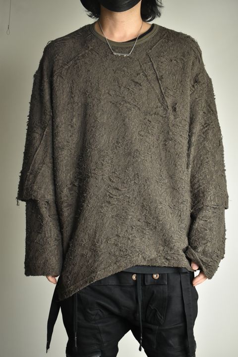 《2026AW先行予約》Layerd Over Sized Pullover"Khaki" / レイヤードオーバーサイズプルオーバー"カーキ"