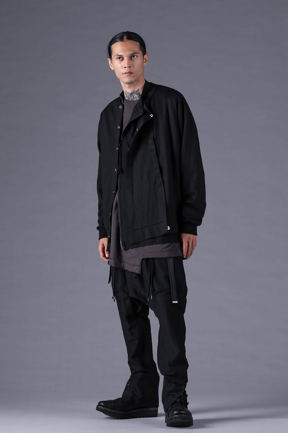 《2027SS先行予約分》Scar Stripe Jacquard Slim Sarrouel Cargo Pants"Black" / スカーストライプジャガードスリムサルエルカーゴパンツ"ブラック"