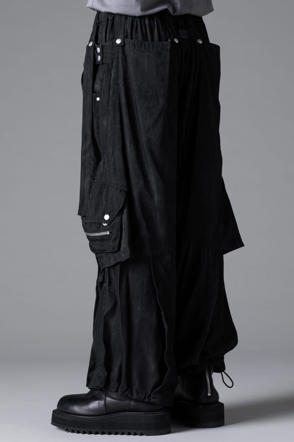 《2026SS先行予約》Parachute Cargo Wide Pants"Black / Uneven D.Grey / Uneven Grey" / パラシュートカーゴワイドパンツ"ブラック/アンイーブンダークグレー/アンイーブングレー"
