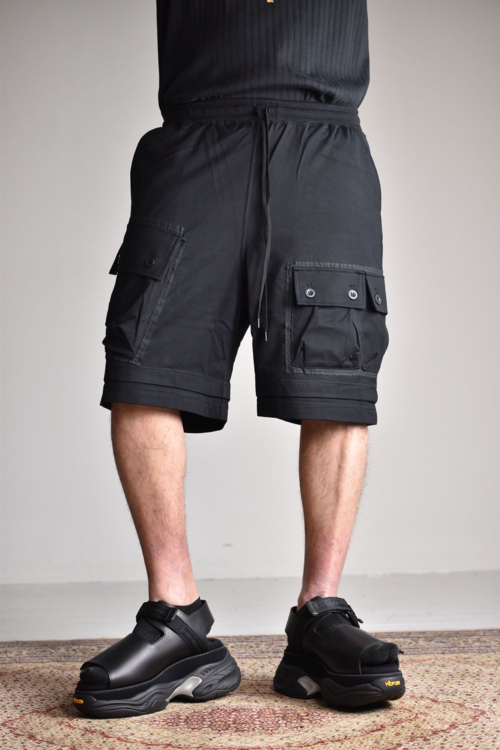 Painstitch Shorts"Black"/天竺ショーツ"ブラック"
