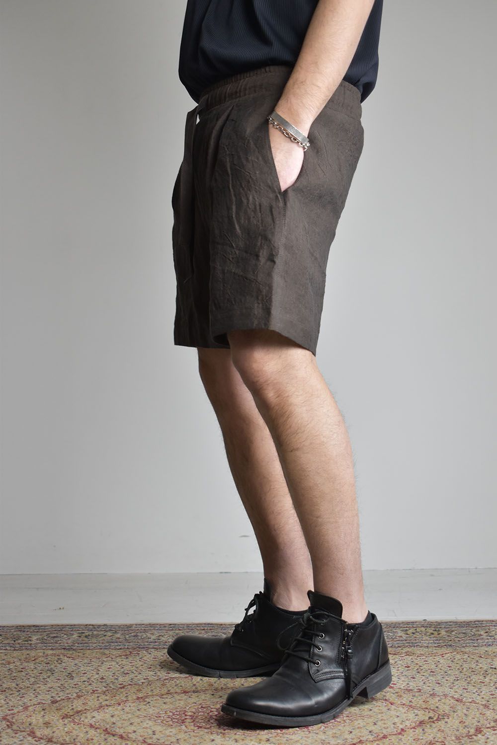 Linen Tuck Shorts"Walnut"/リネンタックショーツ"ウォルナット"