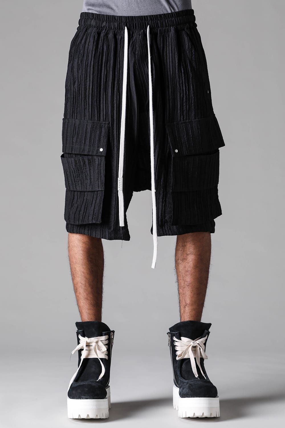 《2027SS先行予約》Ripple Sheer Shorts"Black" / リップルシアーショーツ"ブラック"