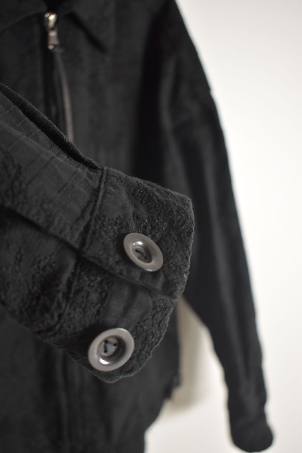 Embroidered Striped Blouson"Black" / 刺繍ストライプブルゾン"ブラック"