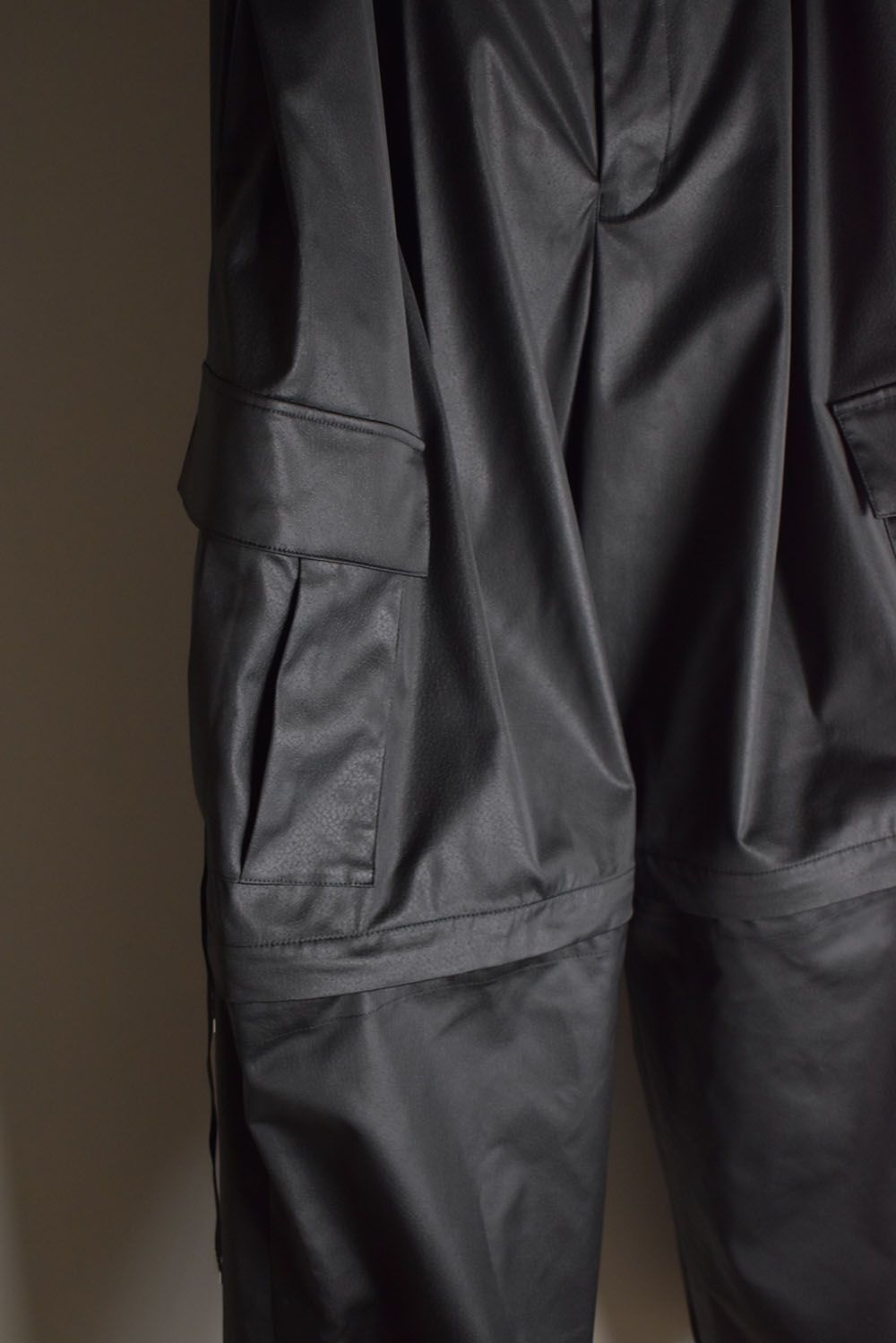 Fake Fake Leather Detachable Cargo Pants"Black"/フェイクフェイクレザーデタッチャブルカーゴパンツ"ブラック"