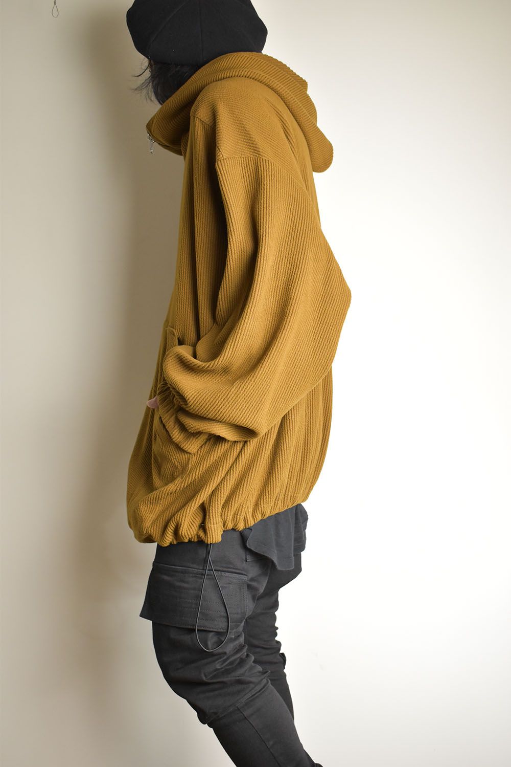 Kint Corduroy Hoodie"Camel" / ニットコーデュロイフーディ"キャメル"