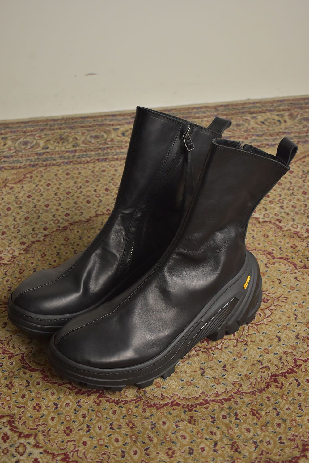 Over Lock Side Zip Boots_Maryam Horse Front "Black" / オーバーロックサイドジップブーツ マリアムホースフロント"ブラック"