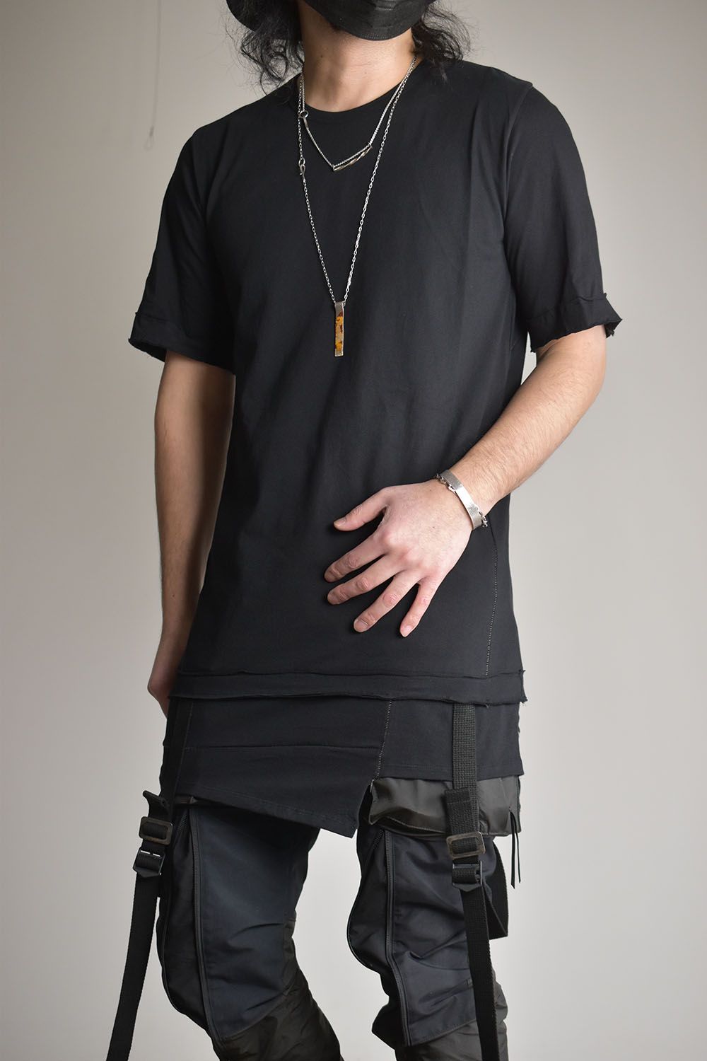 Soft Cotton Jersey Suspender Tee"Black"30/-ソフトコットンジャージーサスペンダーTシャツ"ブラック"
