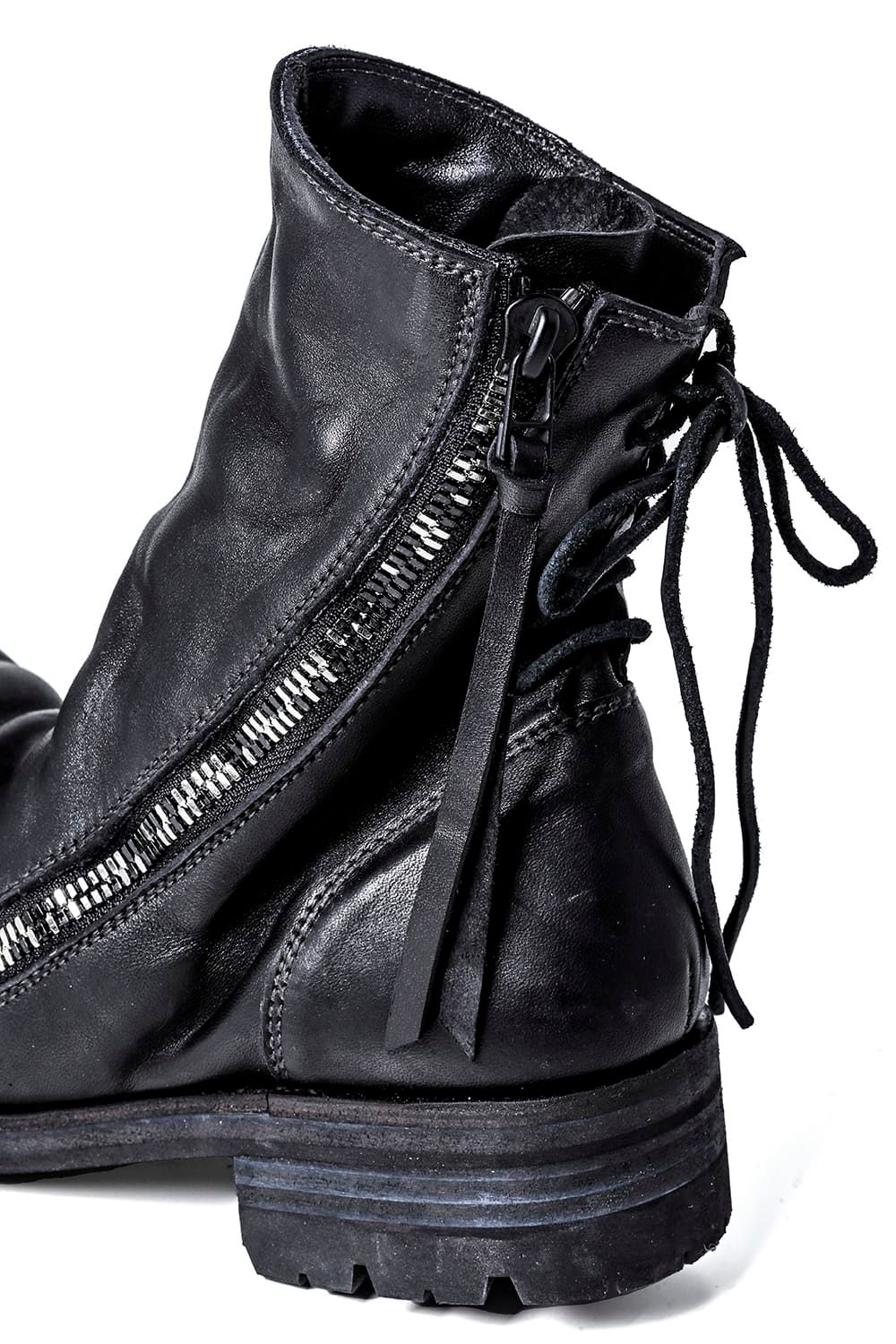 Horse Leather Back Lace Up Boots "Black"/ホースレザーバックレースアップブーツ"ブラック"