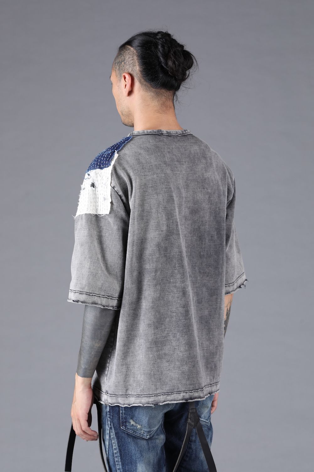 Damage  Patch Tee"Charcoal" / ダメージパッチTシャツ"チャコール"